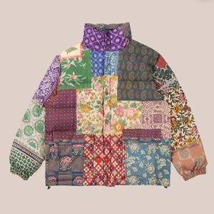 FOUND Gardenia Tapestry Puffer in Cream